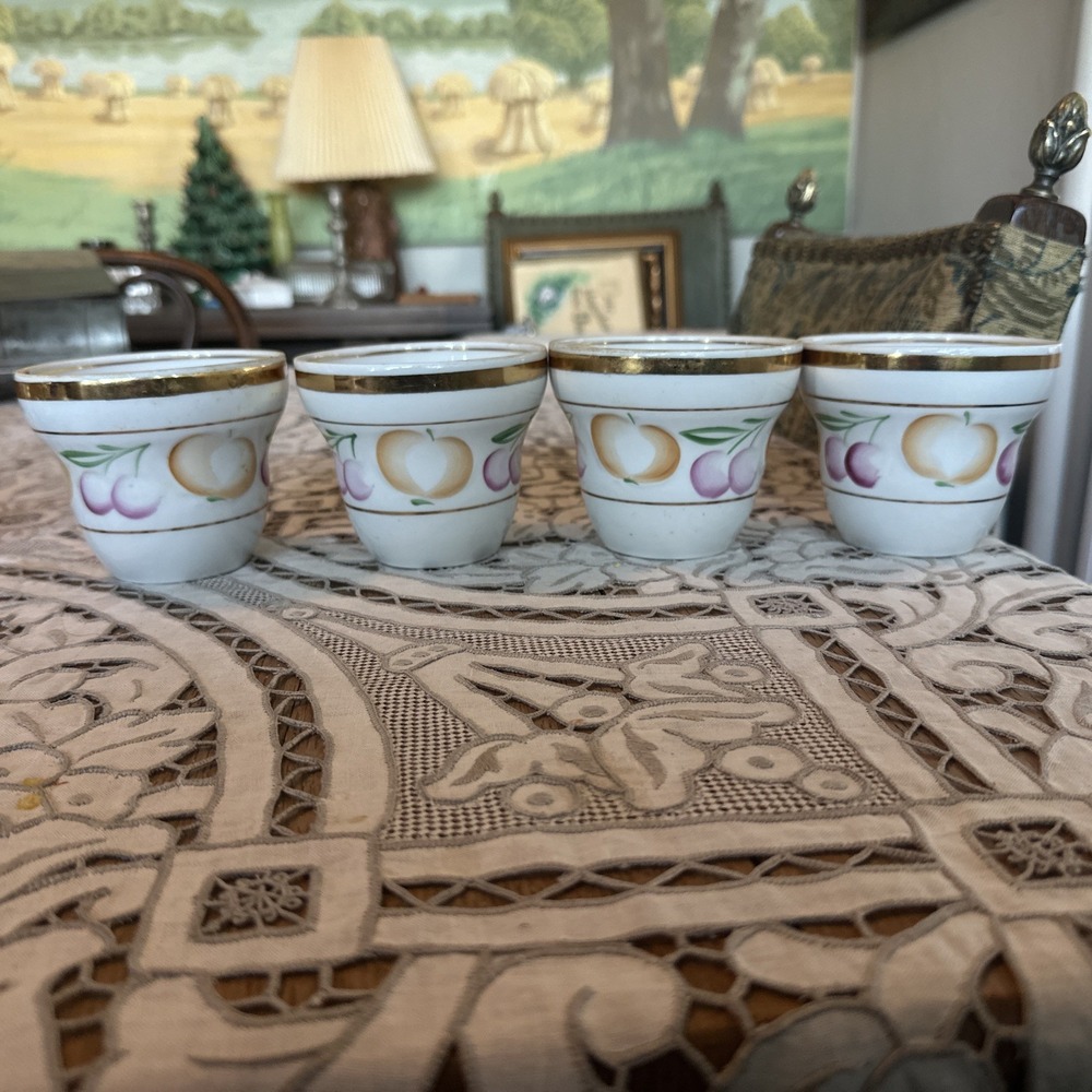 Vintage 1970's Riga Porcelain Fruit Bowl Set Latvia/Soviet 4 Pieces Hand Painted